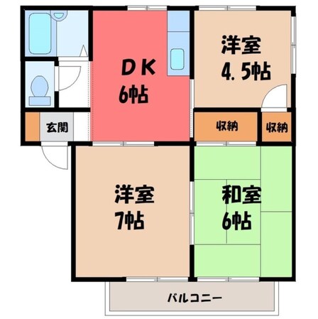 ピア駒生 Aの物件間取画像